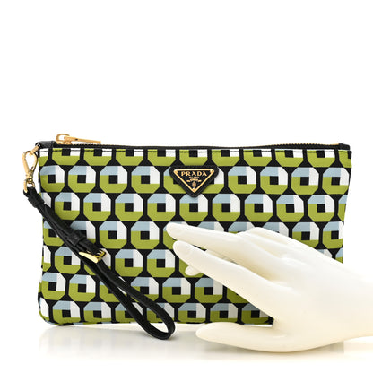 Prada Nylon Printed Holliday Wristlet Black Multicolor 2 of 6