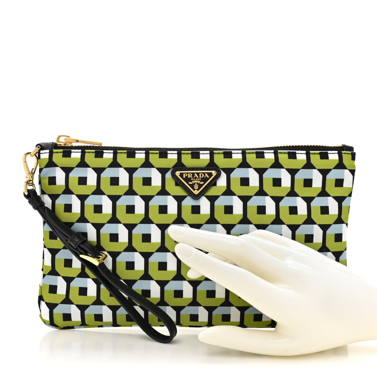Prada X HOLLIDAY & BROWN Nylon Printed Holliday Wristlet Black Multicolor 2 of 6