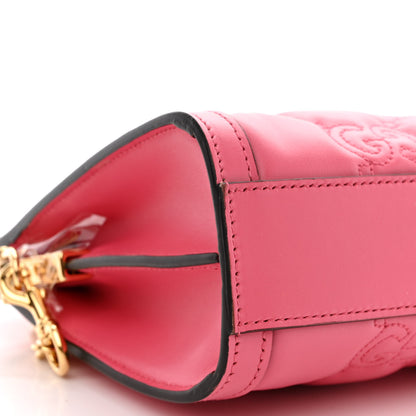 Gucci Calfskin GG Matelasse Small Slim Chain Shoulder Bag Rhodamine Pink Natural 9 of 10