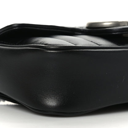 Gucci Calfskin Matelasse Aria Super Mini GG Marmont Shoulder Bag Black 8 of 9