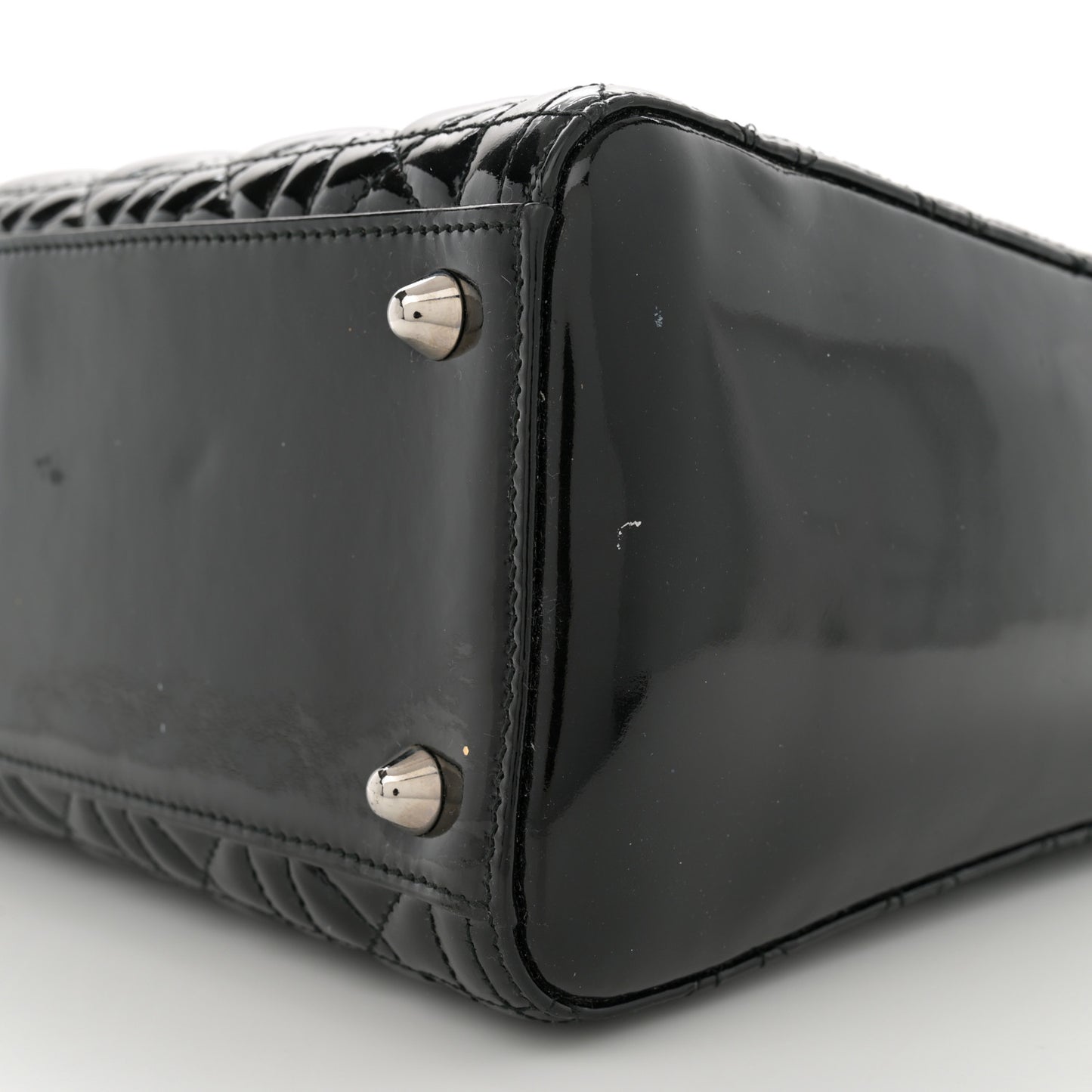 Patent Cannage Large Lady Dior Black