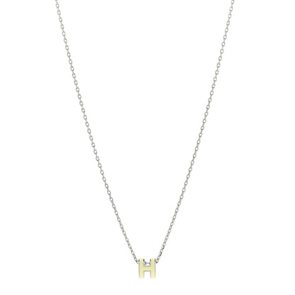 Hermes Palladium Mini Pop H Pendant Necklace Jaune Soufre Pale 1 of 8