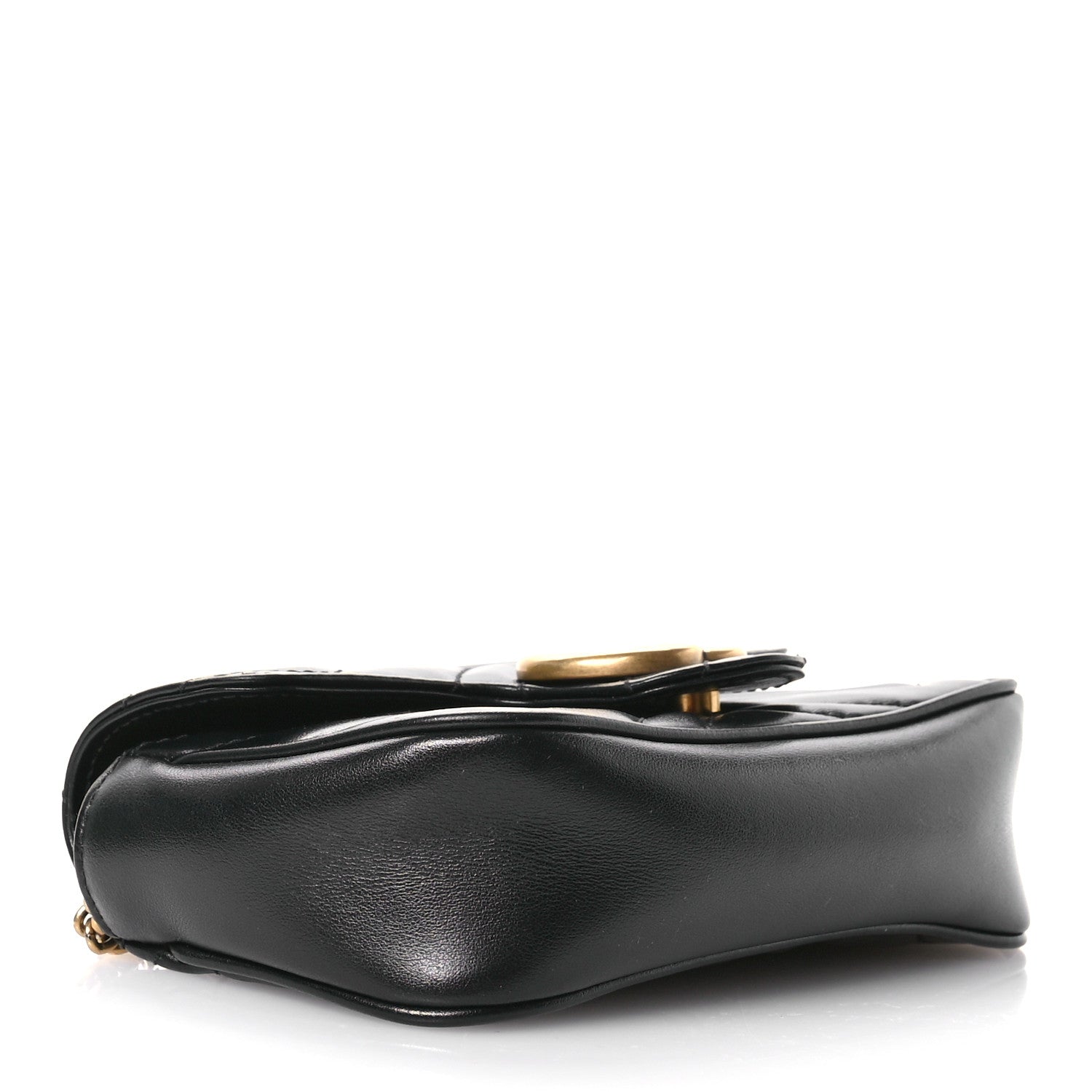 Gucci Calfskin Matelasse Super Mini GG Marmont Shoulder Bag Black 4 of 11