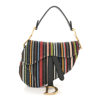 Christian Dior Canvas Embroidered Mini Saddle Bag Multicolor 1 of 11