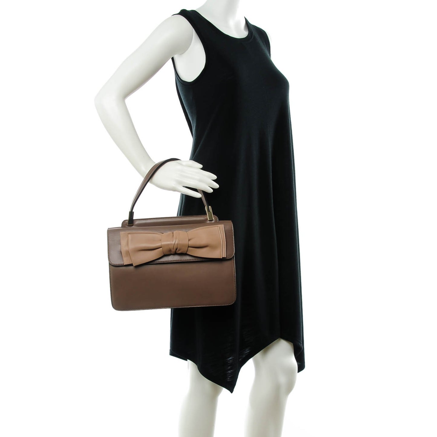 Nappa Small Aphrodite Bow Satchel Taupe