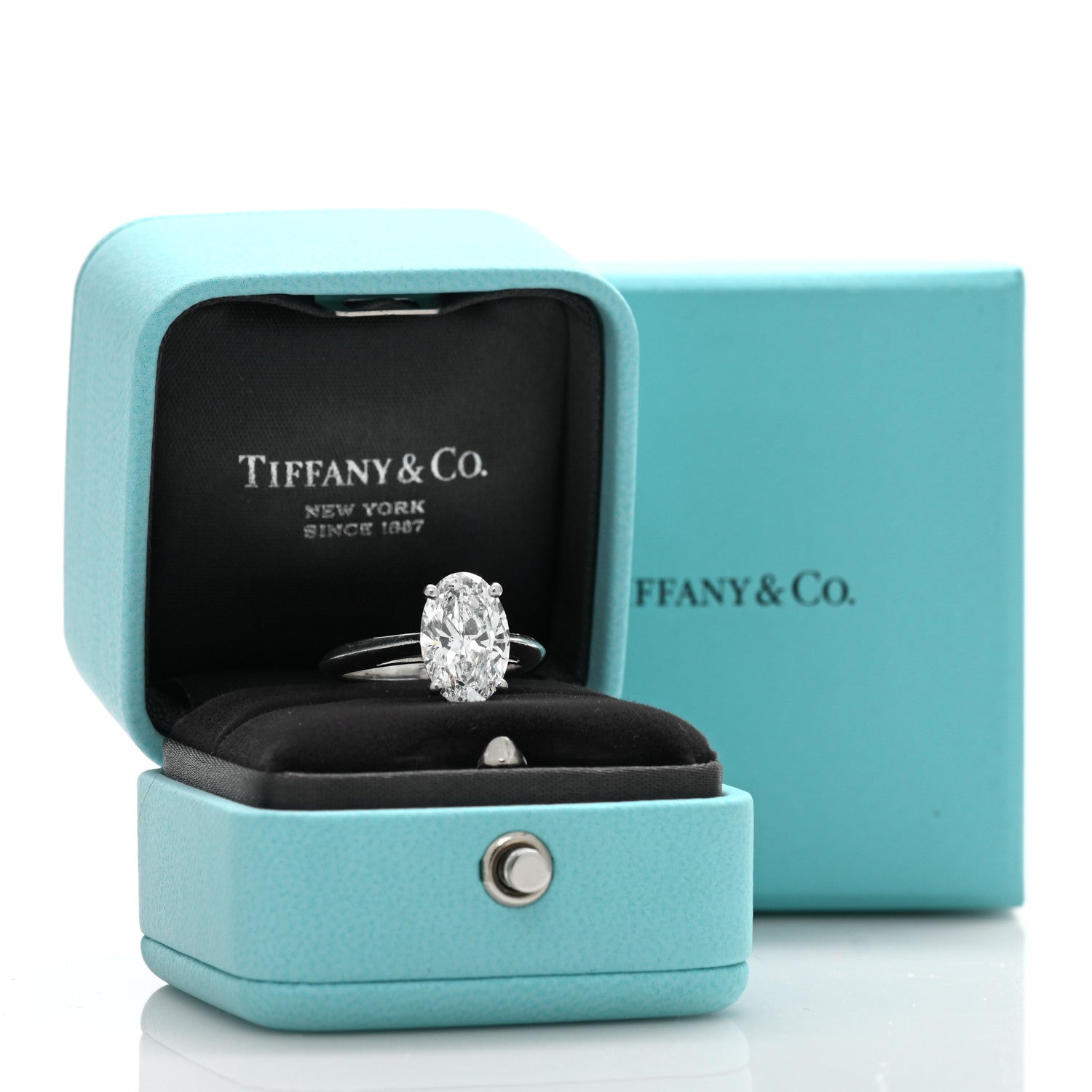 Tiffany Platinum Diamond 3.01ct Oval Cut Solitaire Engagement Ring 51 5.75 5 of 5