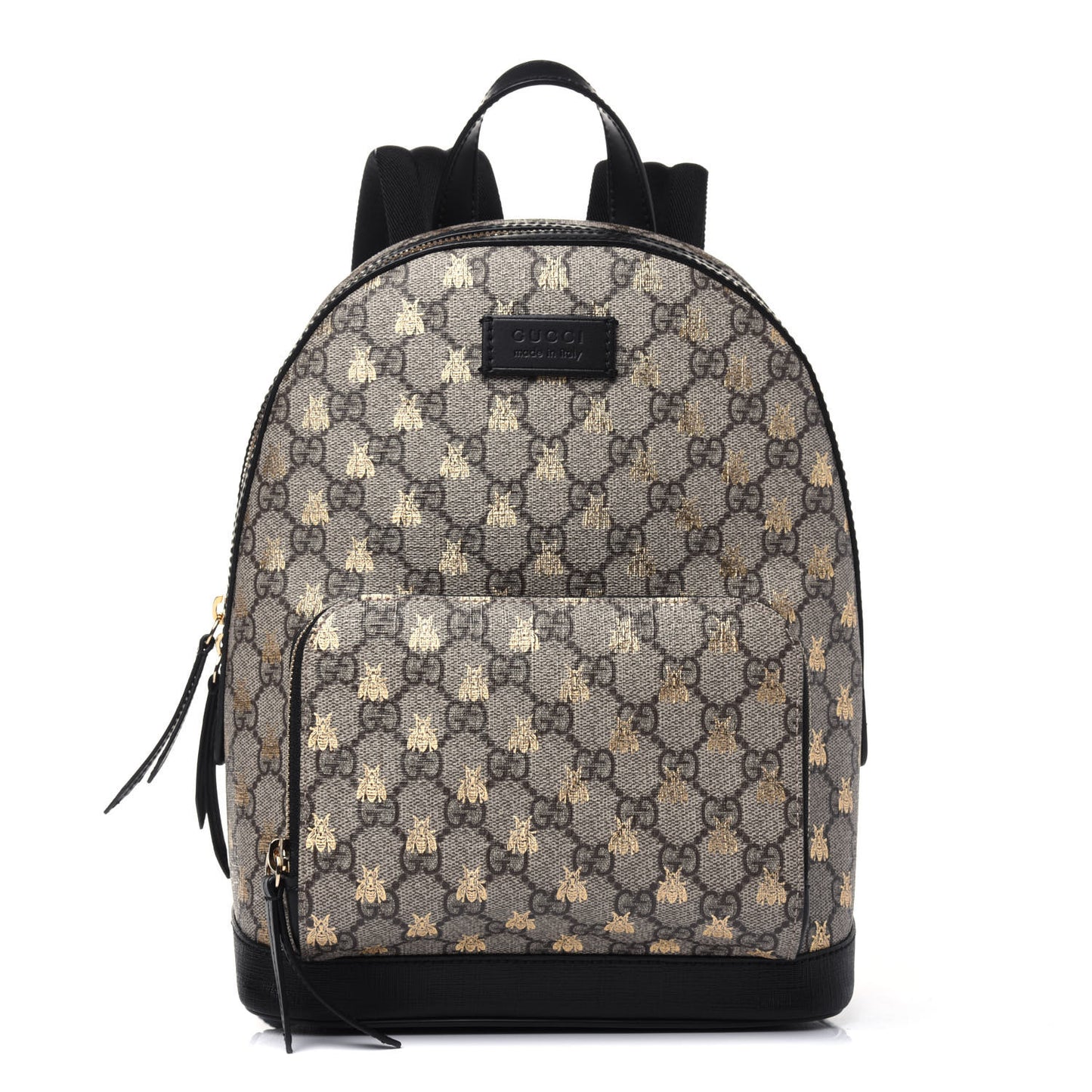 GG Supreme Monogram Bees Print Small Day Backpack Beige Oro Black