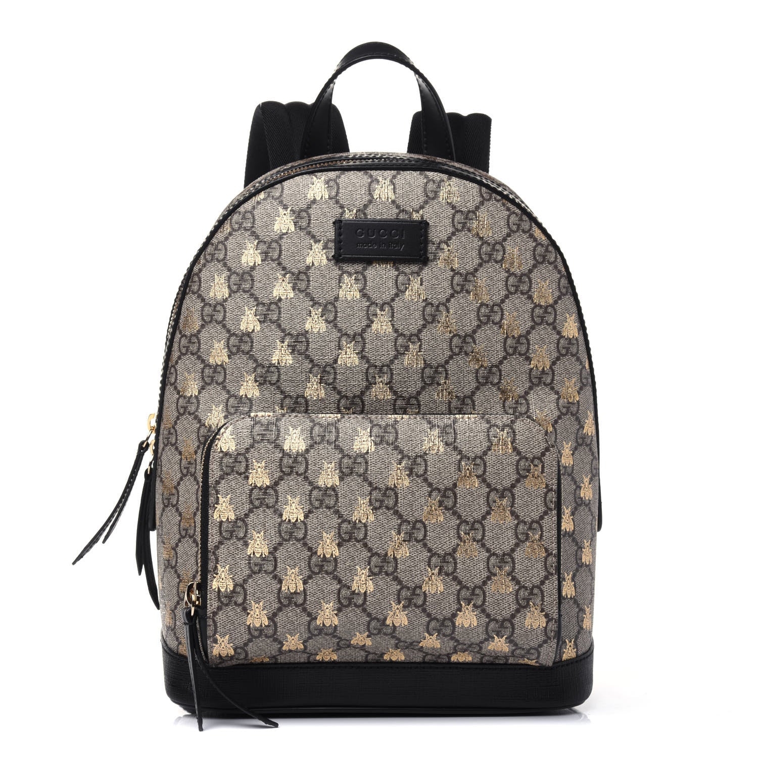 Gucci GG Supreme Monogram Bees Print Small Day Backpack Beige Oro Black 1 of 13