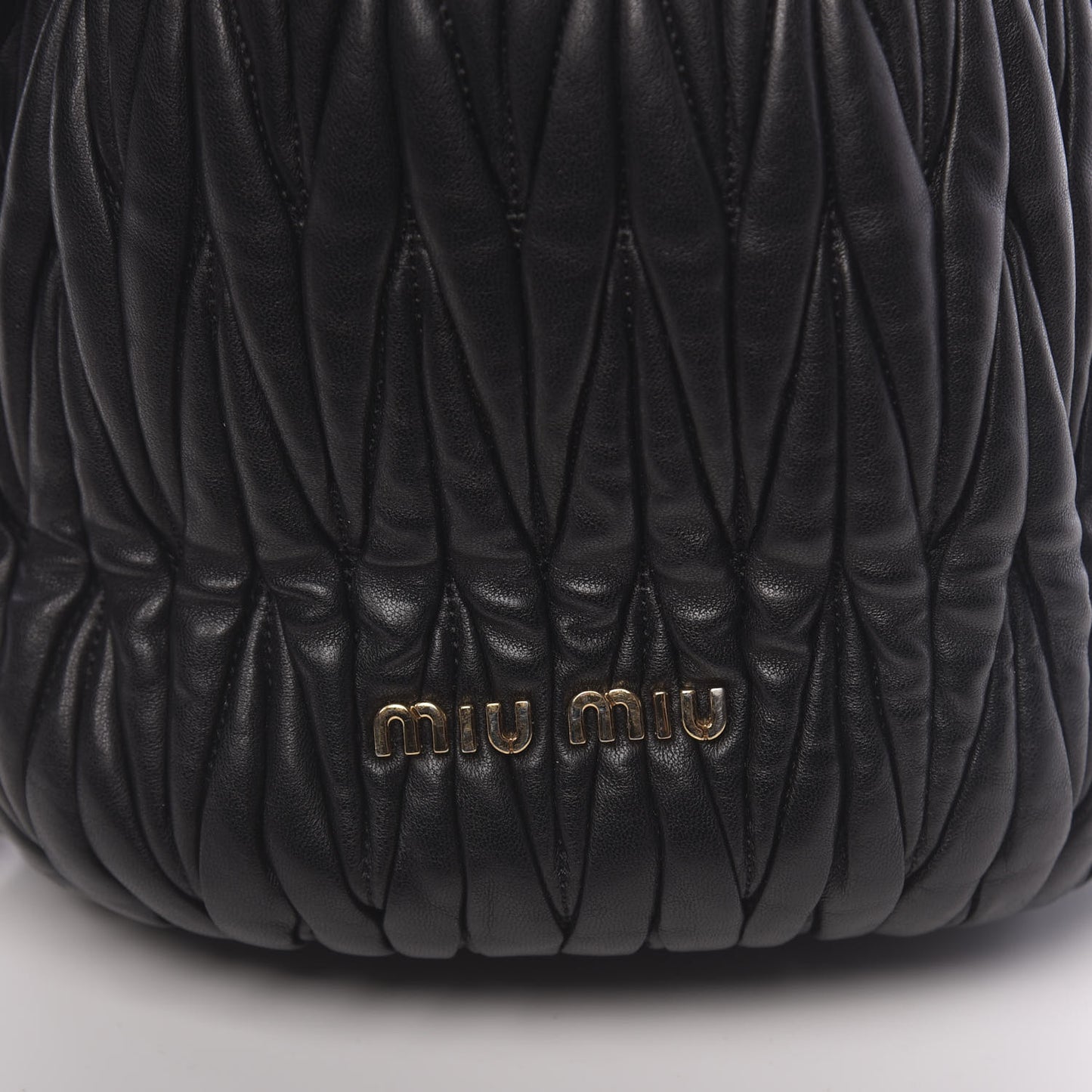 Nappa Matelasse Bucket Bag Black