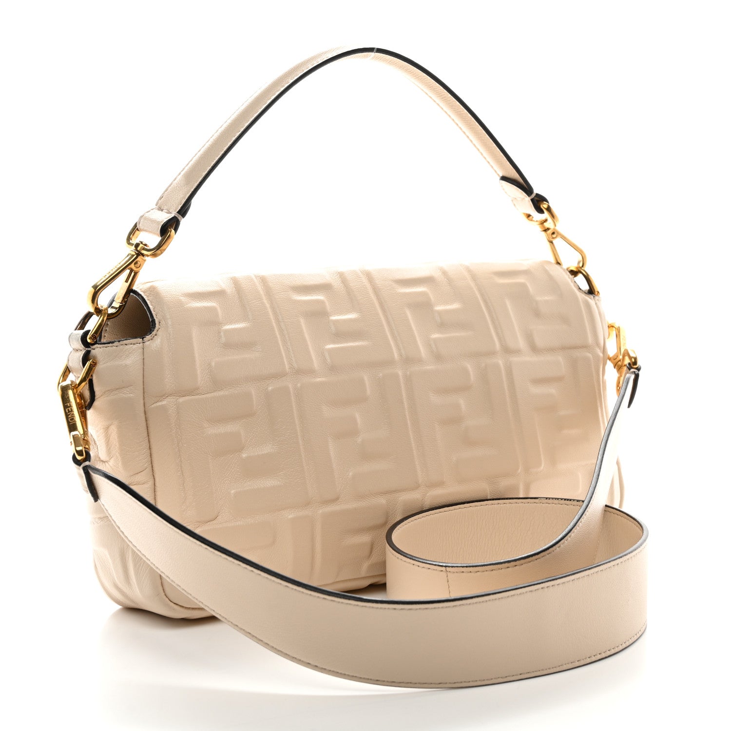 Fendi Nappa FF 1974 Embossed Baguette Camelia 3 of 11
