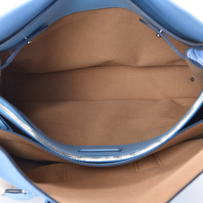 MCM Grained Calfskin Large Milla Tote Tile Blue 7 of 14