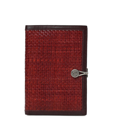 Fendi Calfskin Woven Passport Cover Red 1 of 6