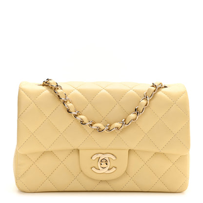 Chanel Lambskin Quilted Mini Rectangular Flap Light Yellow 1 of 10