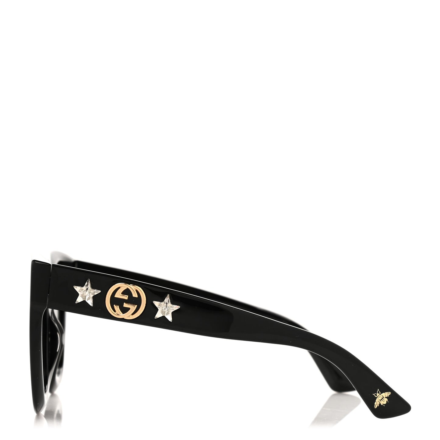 Acetate Crystal Star Round Frame Sunglasses GG0208S Black