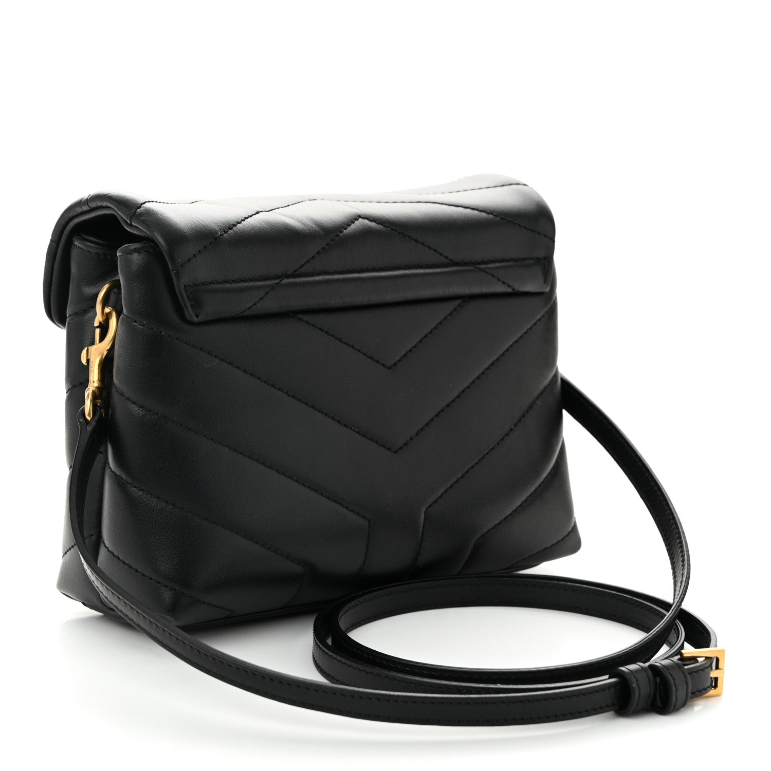 Saint Laurent Calfskin Y Quilted Monogram Toy Loulou Crossbody Bag Black 3 of 10