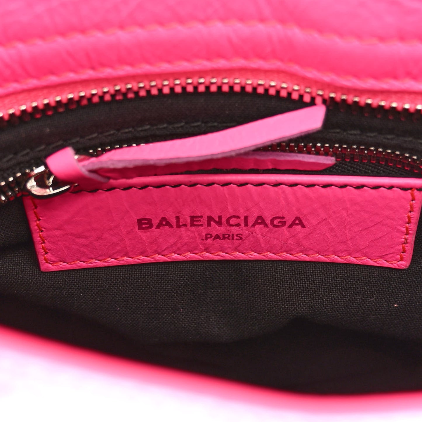 Agneau Classic Silver Hardware Mini City Rose Fluo