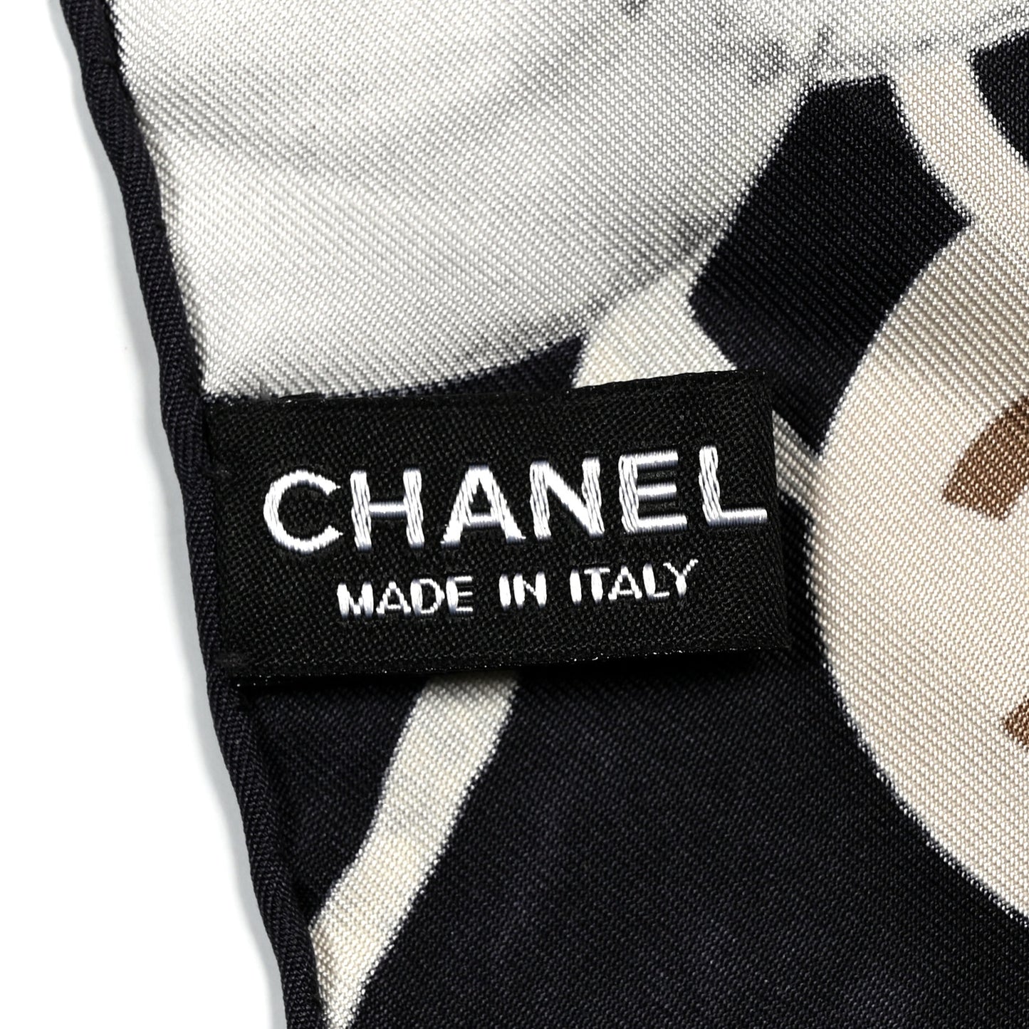 Silk Camellia CC Square Scarf Black