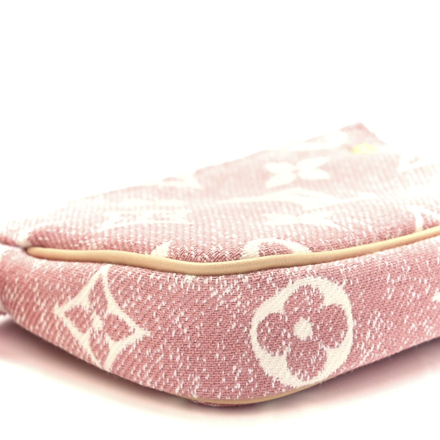 Denim Jacquard Monogram Micro Pochette Accessories Rose