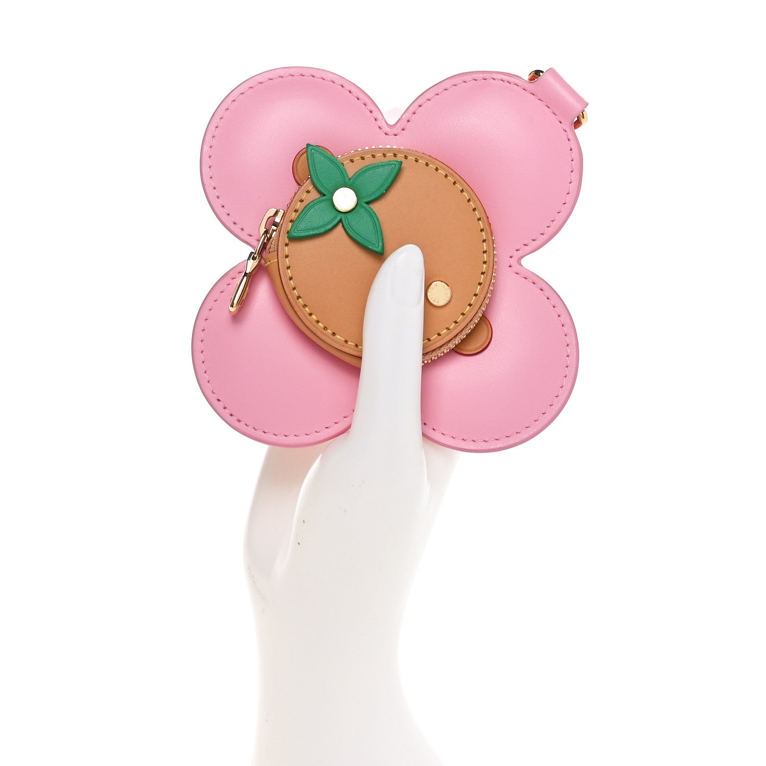 Louis Vuitton Calfskin Vivienne Coin Purse Pink Multicolor 2 of 7