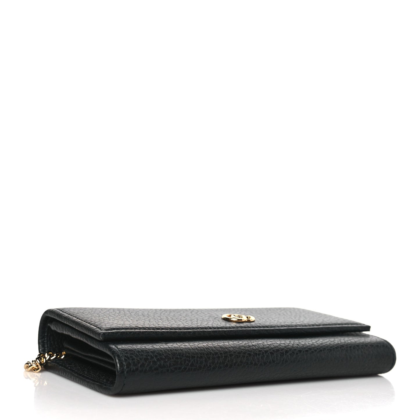 Dollar Calfskin Petite GG Marmont Wallet Chain Bag Black