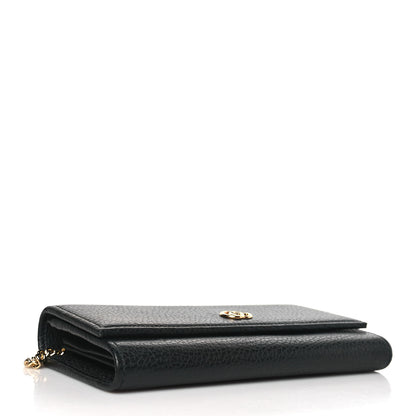 Gucci Dollar Calfskin Petite GG Marmont Wallet Chain Bag Black 4 of 9