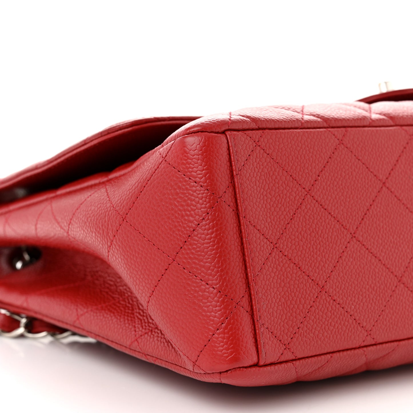 Caviar Quilted Maxi Single Flap Red