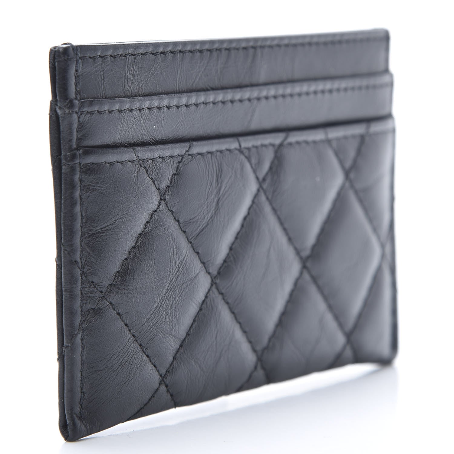 Chanel Aged Calfskin Quilted Reissue Card Holder So Black 3 of 8