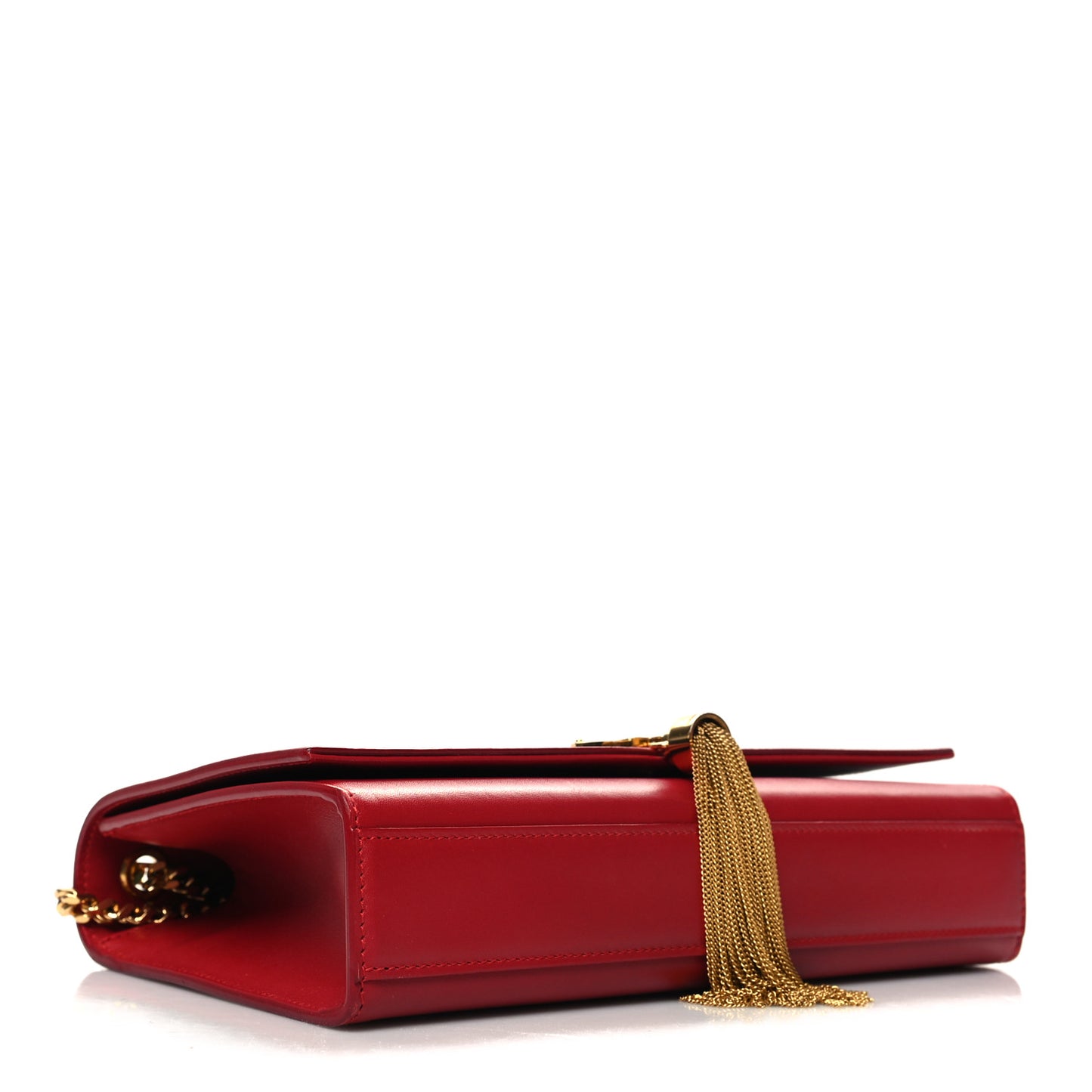 Smooth Calfskin Medium Classic Monogram Kate Tassel Satchel Lipstick Red