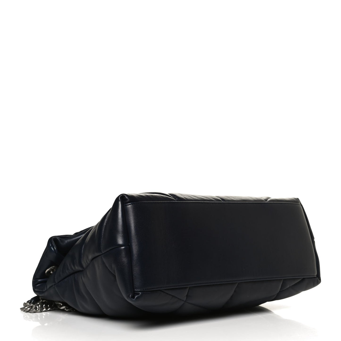 Lambskin Quilted Medium Loulou Puffer Monogram Chain Satchel Navy