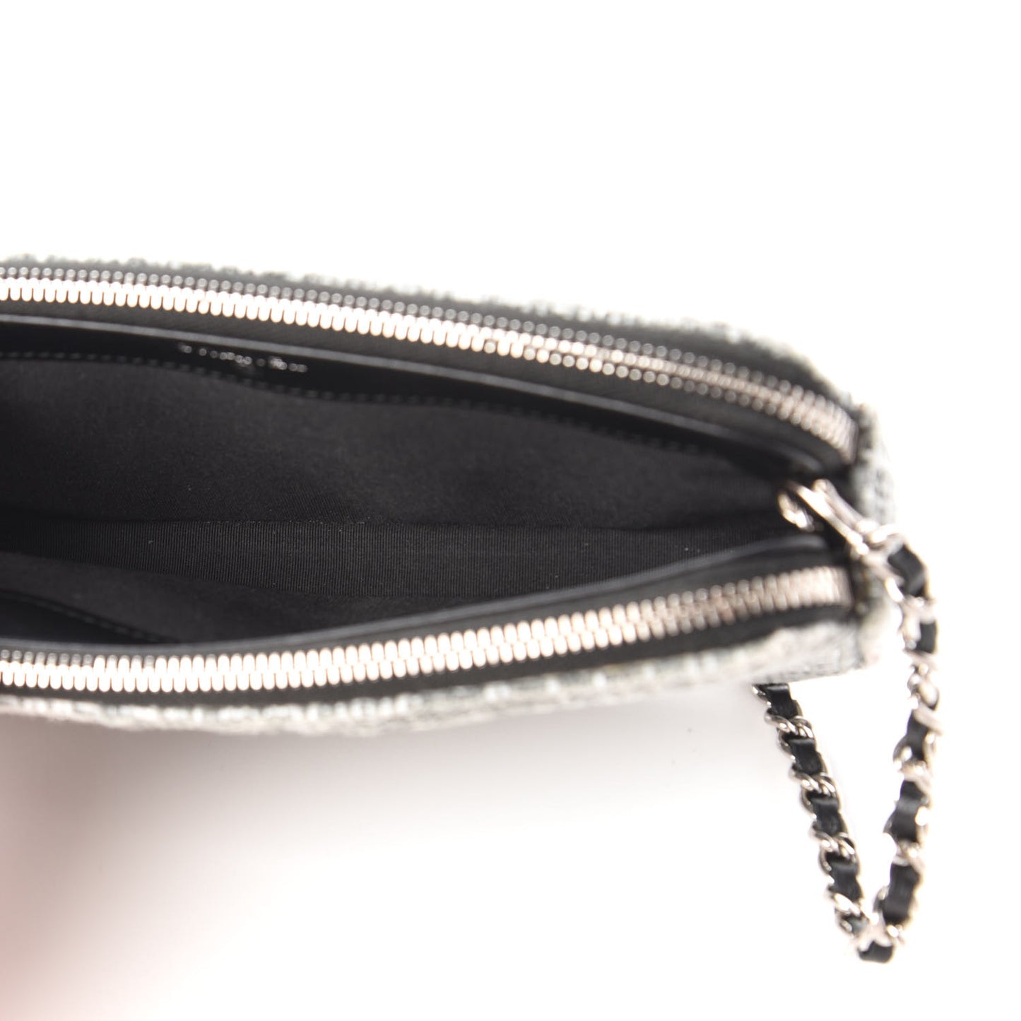 Canvas Small Deauville Clutch With Chain Charcoal