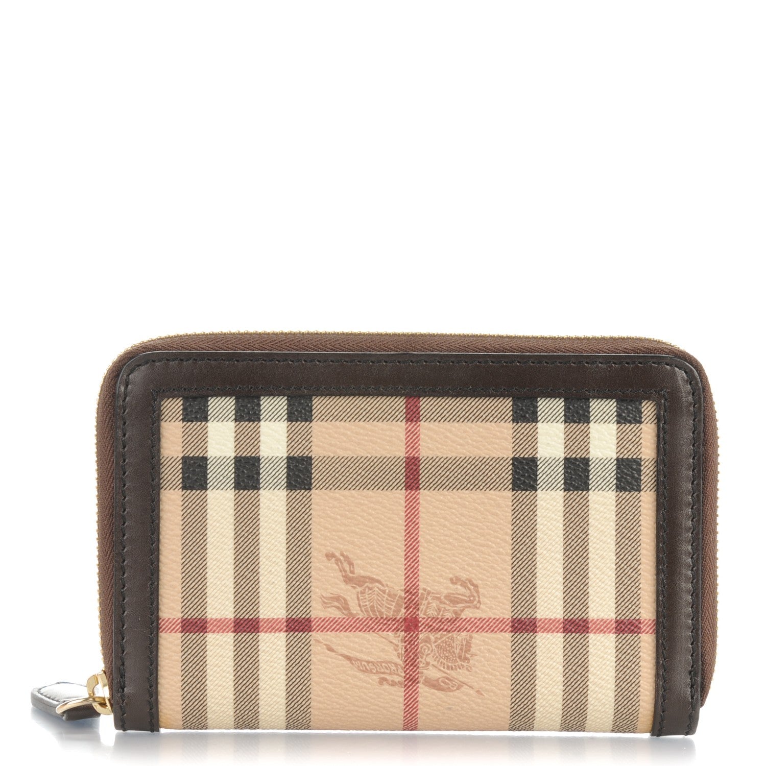 Burberry Haymarket Check Ziggy Zip Around Wallet Chocolate 1 of 8