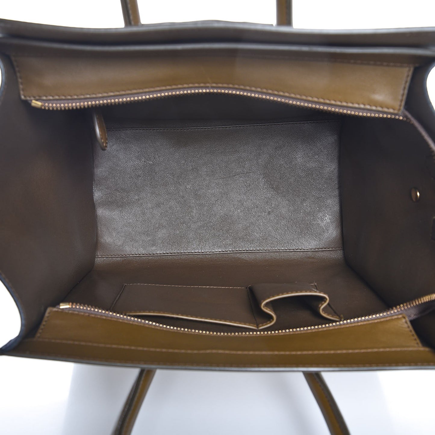 Textured Calfskin Suede Tri-color Mini Luggage Cream