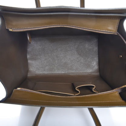 Celine Textured Calfskin Suede Tri-color Mini Luggage Cream 5 of 7