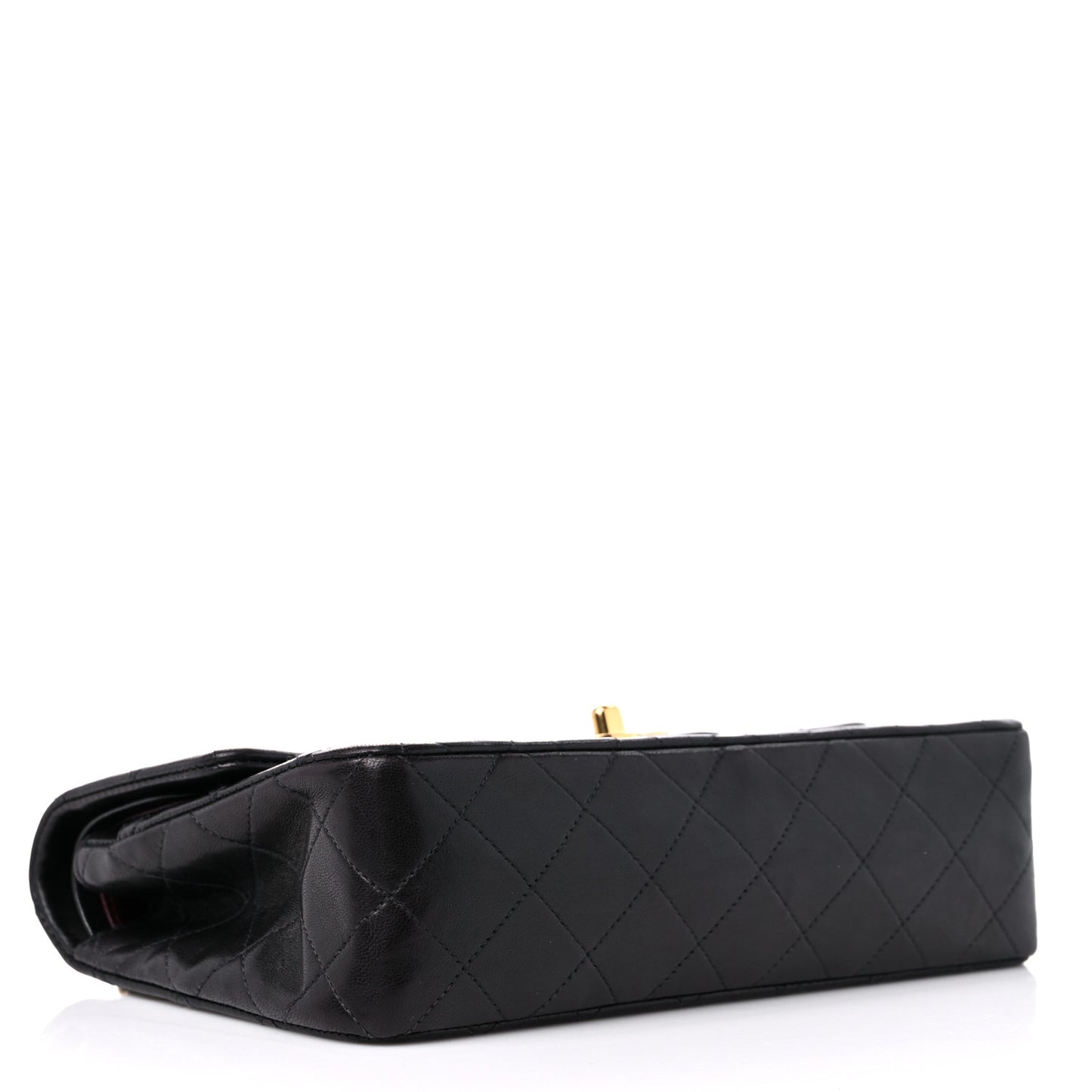 Lambskin Quilted Small Double Flap Black