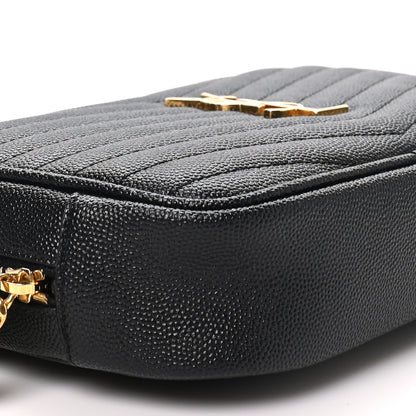 Saint Laurent Grain De Poudre Matelasse Monogram Mini Lou Camera Bag Black 9 of 10