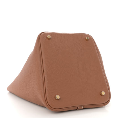 Hermes Taurillon Clemence Picotin Lock 22 MM Gold 4 of 11