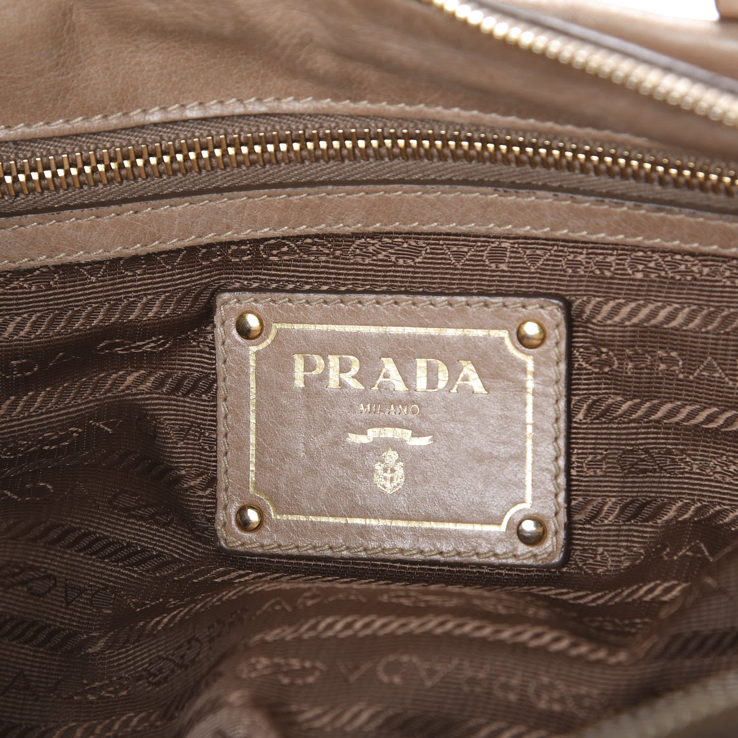 Prada Vitello Shine Antik Shopping Satchel Cammeo 5 of 8