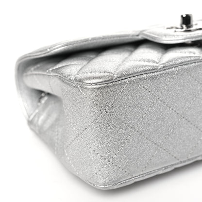 Chanel Metallic Lambskin Quilted Mini Rectangular Flap Silver 9 of 11