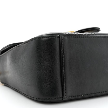Gucci Calfskin Matelasse Mini GG Marmont Top Handle Shoulder Bag Black 9 of 17