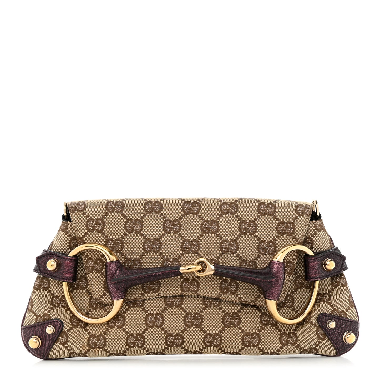 Monogram Small Horsebit Chain Clutch Purple