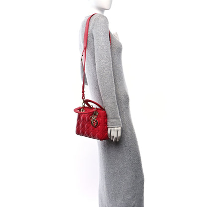 Christian Dior Lambskin Cannage Small My ABCDior Lady Dior Red 2 of 10
