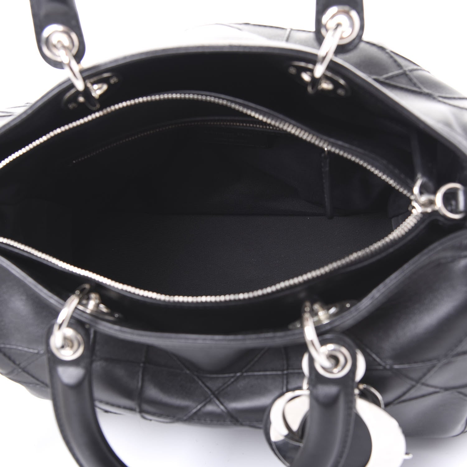 Christian Dior Lambskin Cannage Granville Polochon Black 4 of 10