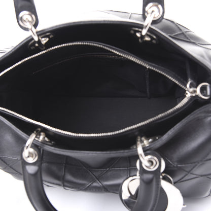 Christian Dior Lambskin Cannage Granville Polochon Black 4 of 10