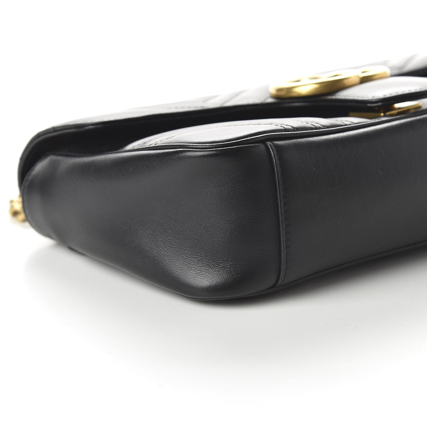 Calfskin Matelasse Small GG Marmont Shoulder Bag Black