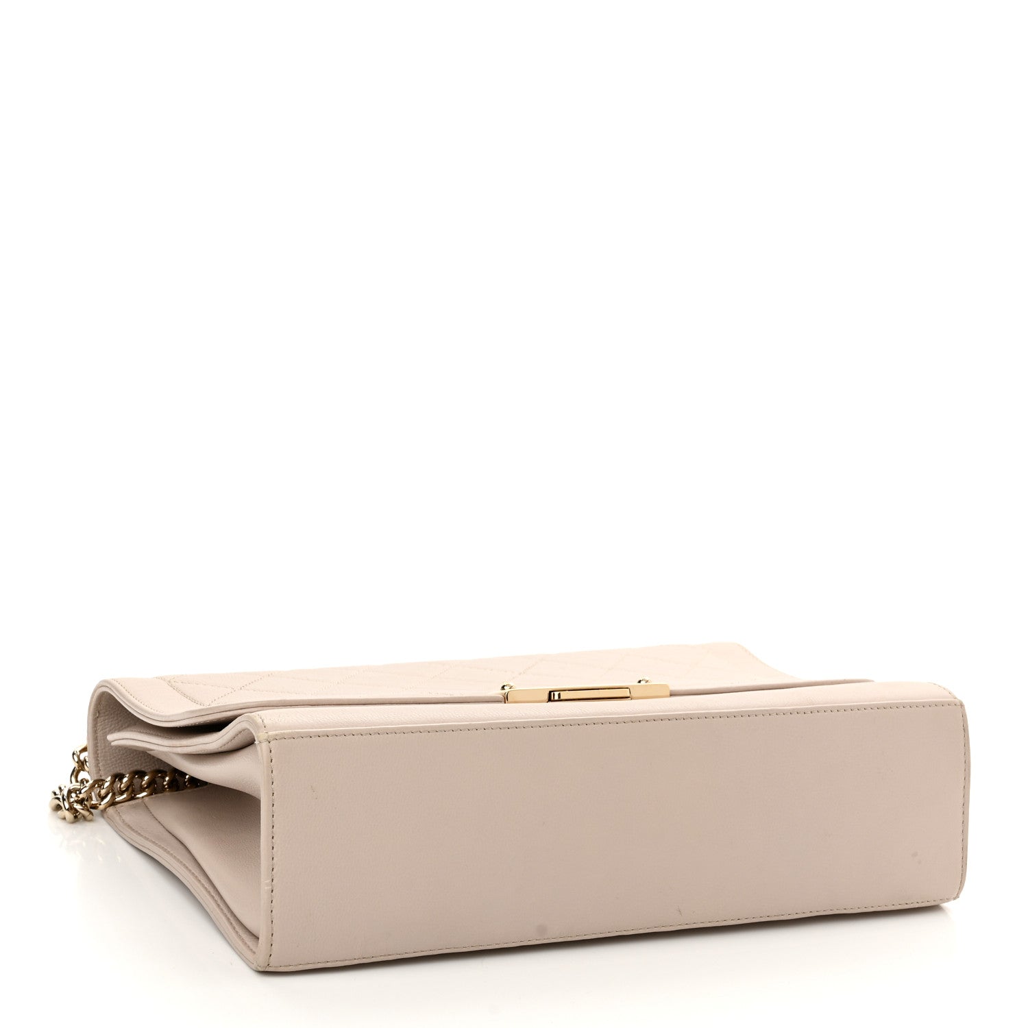 Chanel Grained Calfskin Quilted Large Label Click Flap Bag Light Beige 3 of 13