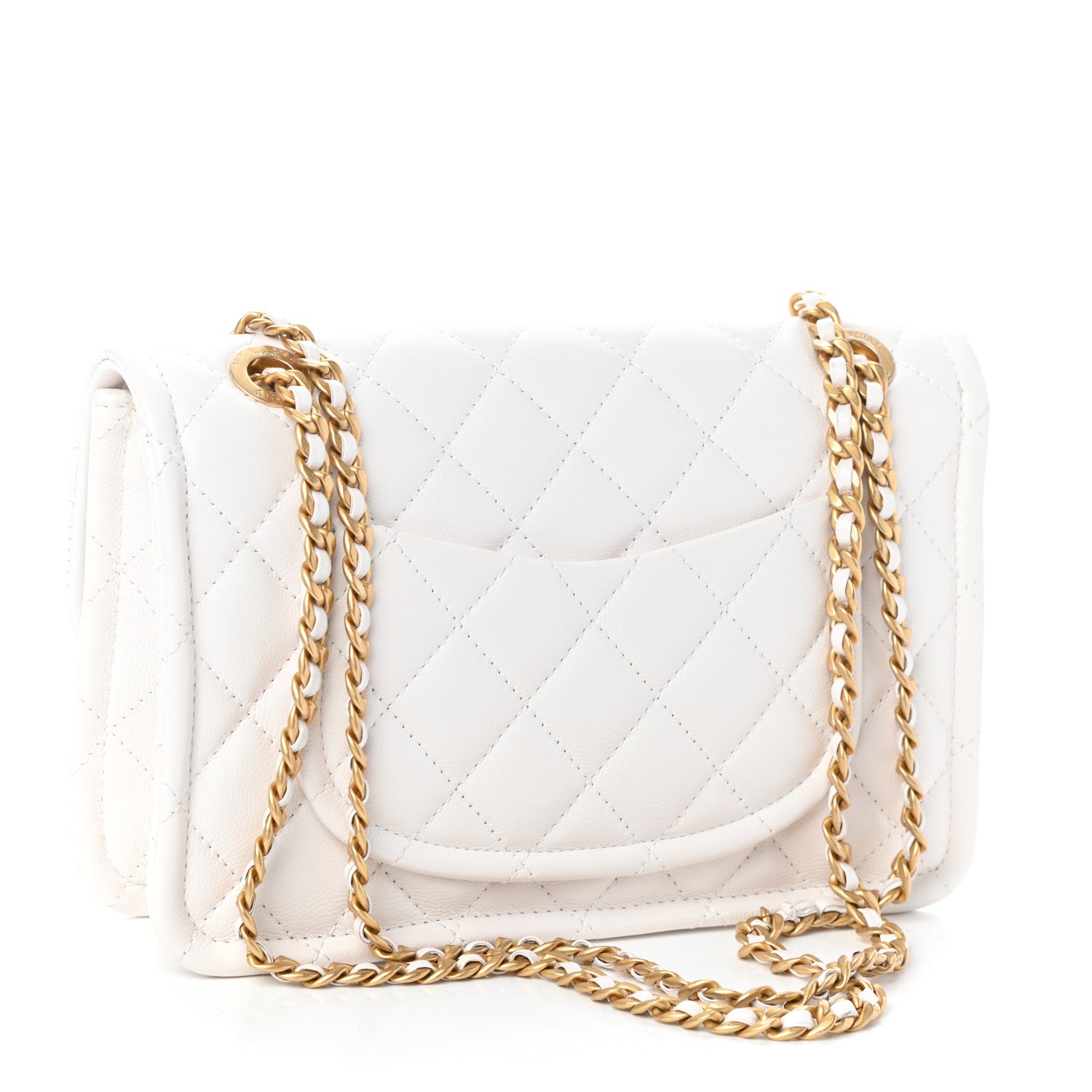 Chanel Caviar Quilted Medium Sweet Classic Flap White 3 of 10