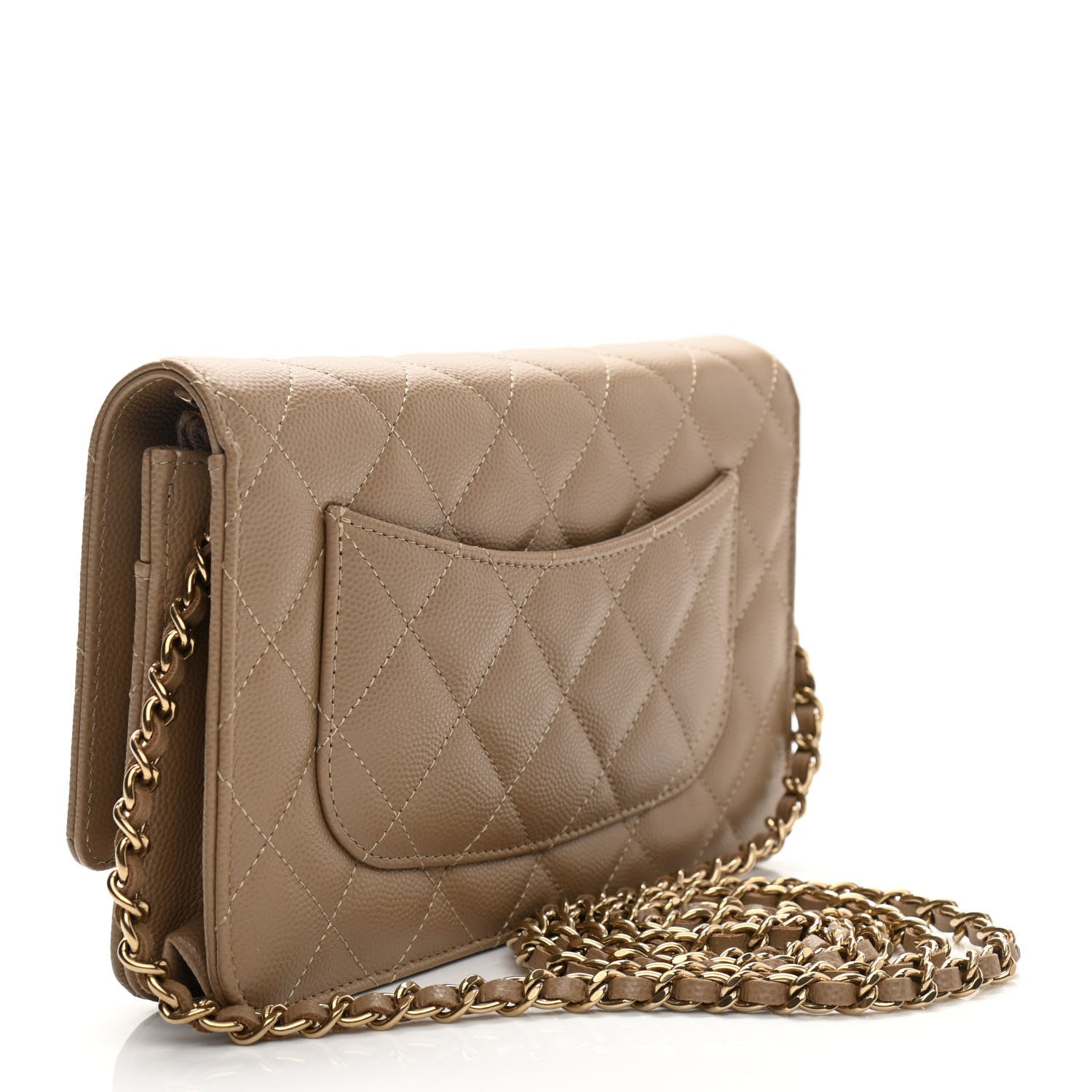 Chanel Caviar Quilted Wallet On Chain WOC Beige 3 of 12