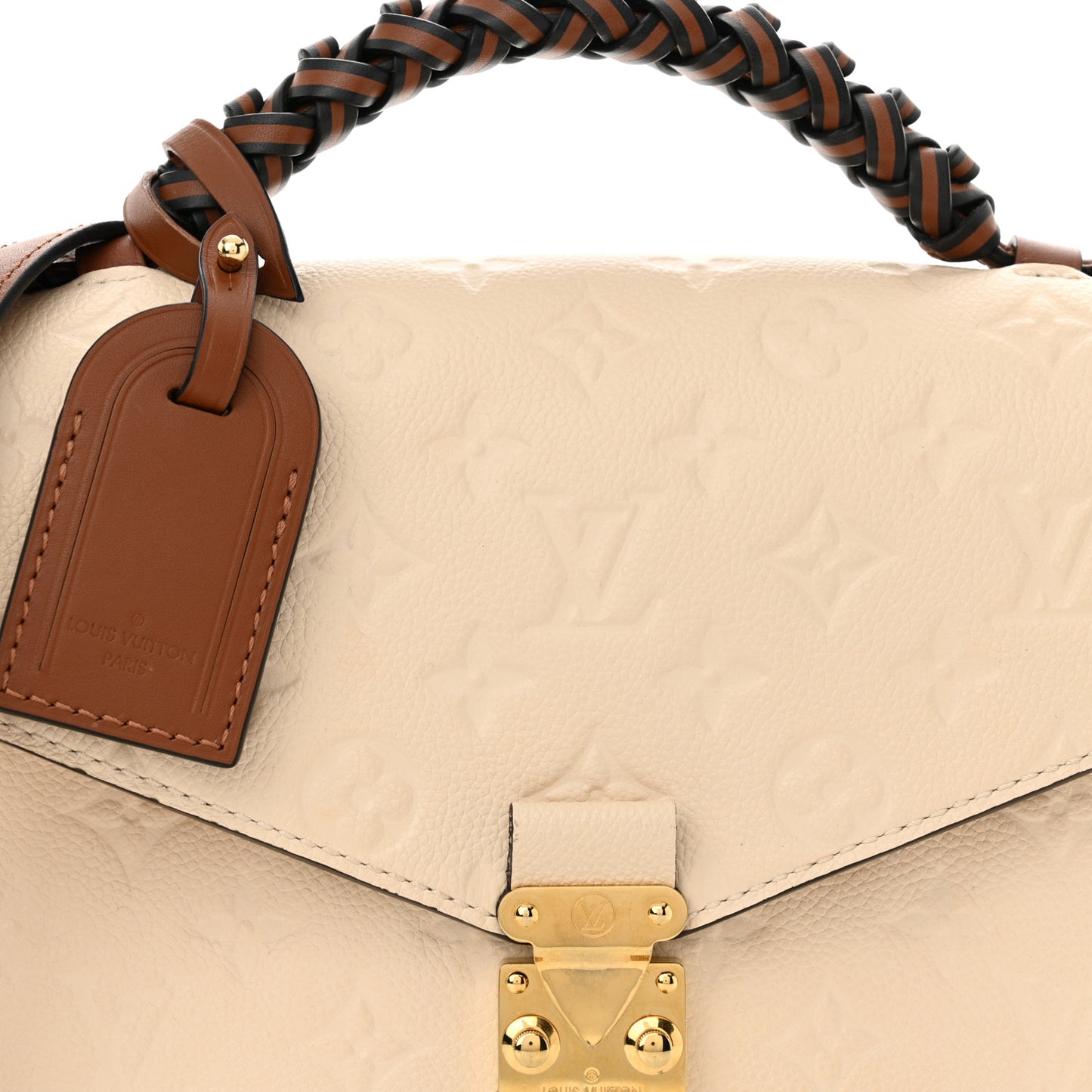 Empreinte Braided Pochette Metis Creme Beige Caramel