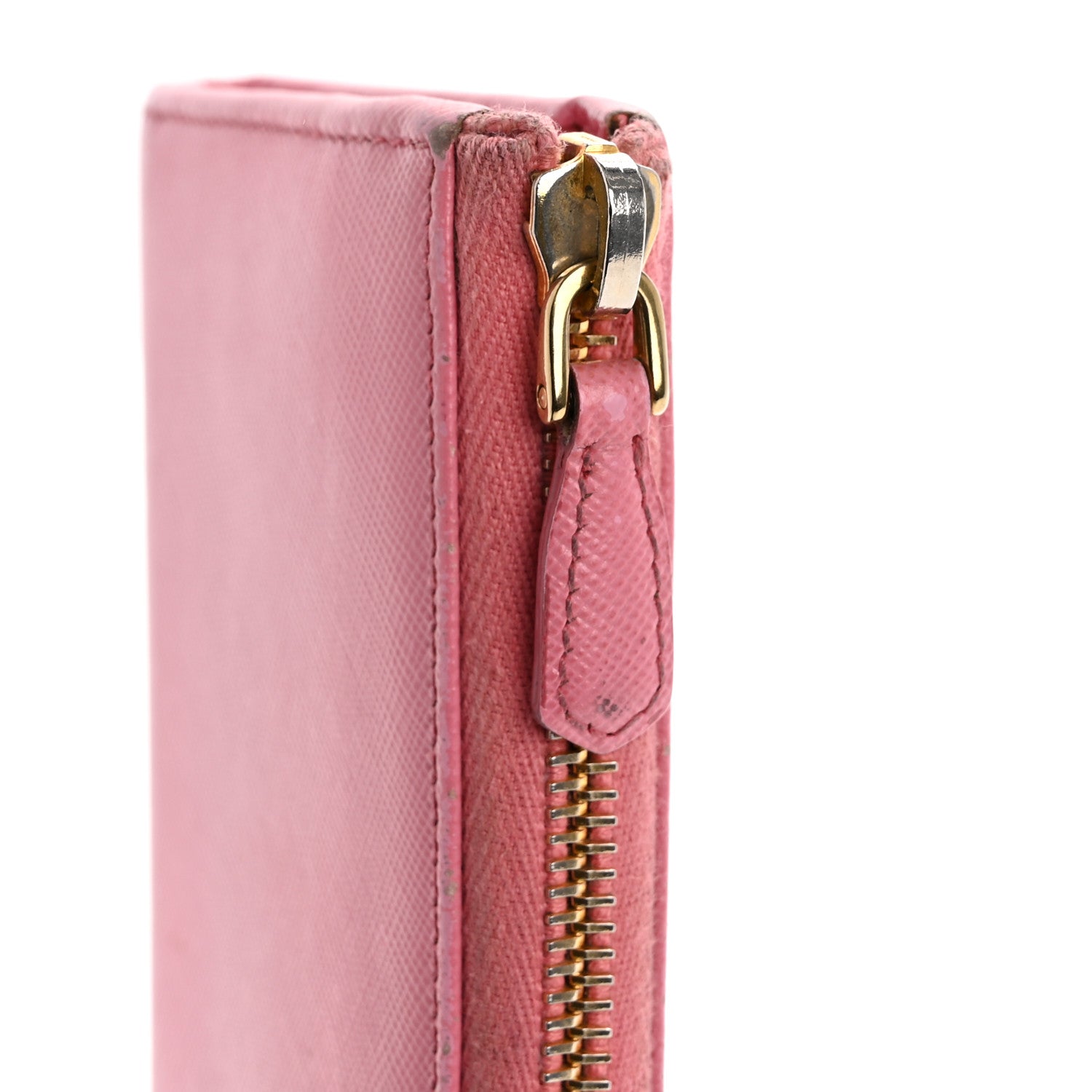 Prada Saffiano Metal Zip Around Wallet Begonia 9 of 14