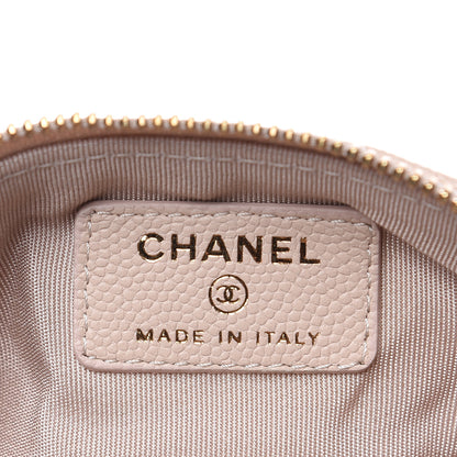 Chanel Caviar Chevron Quilted Small Ancient Greek Charms Cosmetic Case Light Pink 6 of 8